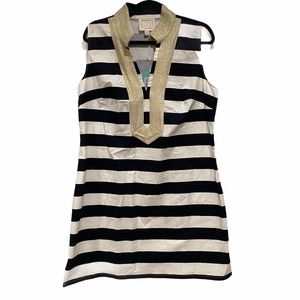 Sail to Sable striped tunic dress with gold trim